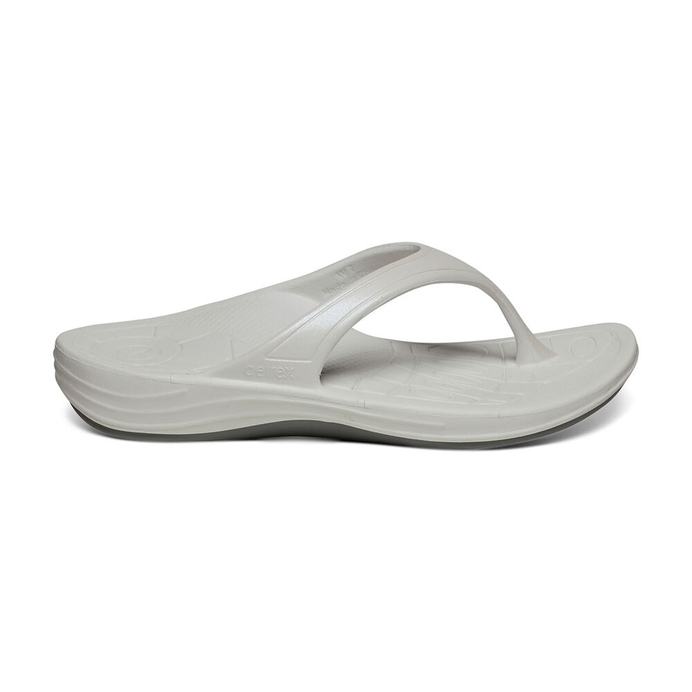 Aetrex Women's Fiji Orthotic Flip Flops - White | USA RIREUHC